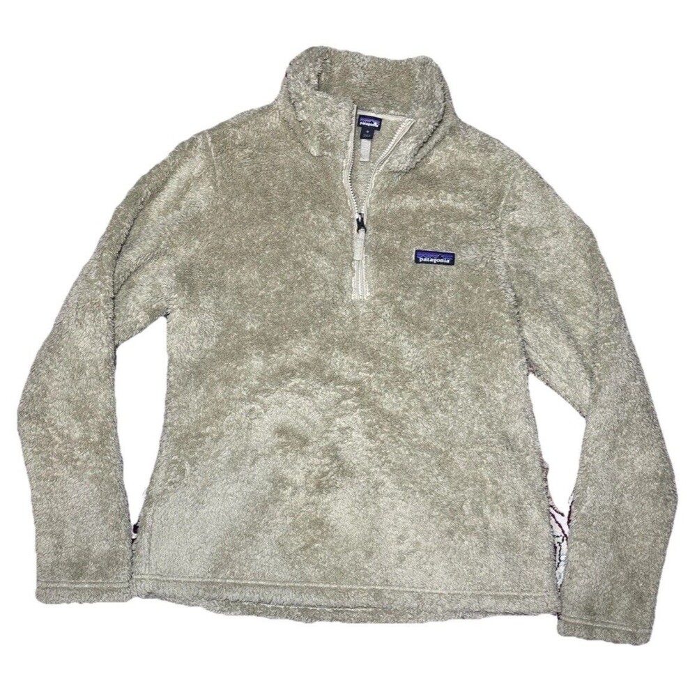 Patagonia Med Jacket Los Gatos 1/4 Zip Fleece Pullover Sweatshirt Women's Khaki